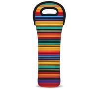 Mintoprints Sac de transport de vin mexicain vintage avec lignes aztèques abstraites en néoprène pour 1 bouteille de vin pour voyage, pique-nique, fête