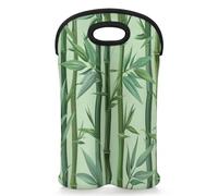Mintoprints Sac fourre-tout en néoprène pour 2 bouteilles de vin en forme d'arbre vert forêt pour voyage, pique-nique, fête