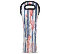 Mintoprints Sac fourre-tout en néoprène pour bouteille de vin côtière, coquillages, hippocampe et corail pour 1 bouteille de vin pour voyage, pique-nique, fête