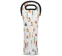 Mintoprints Sac fourre-tout en néoprène pour bouteille de vin Motif Cars Cartoon Pour voyage, pique-nique, fête