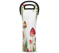 Mintoprints Sac fourre-tout en néoprène pour bouteille de vin, motif champignons rétro bohème, pour voyage, pique-nique, fête