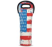 Mintoprints Sac fourre-tout en néoprène pour bouteille de vin, motif drapeau américain, 4 juillet, jour de l'indépendance, pour voyage, pique-nique, fête