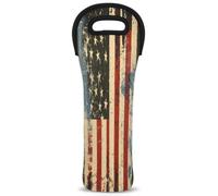 Mintoprints Sac fourre-tout en néoprène pour bouteille de vin Motif drapeau américain 4 juillet Pour voyage, pique-nique, fête
