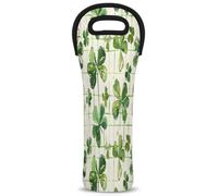 Mintoprints Sac fourre-tout en néoprène pour bouteille de vin Motif trèfle porte-bonheur Motif écossais Pour voyage, pique-nique, fête