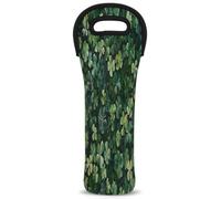 Mintoprints Sac fourre-tout en néoprène pour bouteille de vin Motif trèfle porte-bonheur pour voyage, pique-nique, fête
