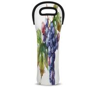 Mintoprints Sac fourre-tout en néoprène pour bouteille de vin, raisin, fruits, 1 bouteille de vin, pour voyage, pique-nique, fête