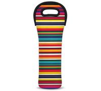 Mintoprints Sac fourre-tout mexicain aztèque avec lignes dégradées abstraites aztèques pour 1 bouteille de vin en néoprène pour voyage, pique-nique, fête