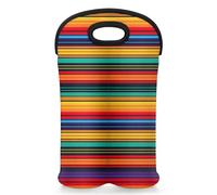 Mintoprints Sac fourre-tout mexicain pour 2 bouteilles de vin abstraites vintage aztèques en néoprène pour voyage, pique-nique, fête