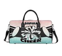 Mintoprints Sacs de sport personnalisés pour pom-pom girls Sac de sport Sac de sport Sac de voyage Sac de voyage Sac de voyage Sac de week-end, Dégradé vert rose, 17.4"x8.3"x9.5", Pom-pom girl