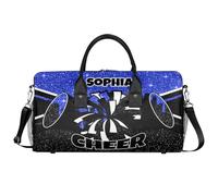 Mintoprints Sacs de sport personnalisés pour pom-pom girls Sac de sport Sac de sport Sac de voyage Sac de voyage Sac de voyage Sac de week-end, Paillettes bleu foncé, 17.4"x8.3"x9.5", Pom-pom girl