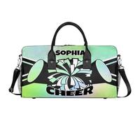 Mintoprints Sacs de sport personnalisés pour pom-pom girls Sac de sport Sac de sport Sac de voyage Sac de voyage Sac de voyage Sac de week-end, Gradient vert., 17.4"x8.3"x9.5", Pom-pom girl