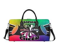 Mintoprints Sacs de sport personnalisés pour pom-pom girls Sac de sport Sac de sport Sac de voyage Sac de voyage Sac de voyage Sac de week-end, Rouge, vert, bleu, 17.4"x8.3"x9.5", Pom-pom girl