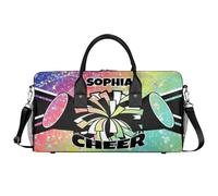 Mintoprints Sacs de sport personnalisés pour pom-pom girls Sac de sport Sac de sport Sac de voyage Sac de voyage Sac de voyage Sac de week-end, Arc-en-ciel, 17.4"x8.3"x9.5", Pom-pom girl