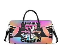 Mintoprints Sacs de sport personnalisés pour pom-pom girls Sac de sport Sac de sport Sac de voyage Sac de voyage Sac de voyage Sac de week-end, Orang Rose, 17.4"x8.3"x9.5", Pom-pom girl