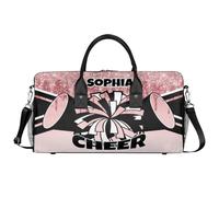 Mintoprints Sacs de sport personnalisés pour pom-pom girls Sac de sport Sac de sport Sac de voyage Sac de voyage Sac de voyage Sac de week-end, rose, 17.4"x8.3"x9.5", Pom-pom girl