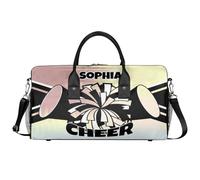 Mintoprints Sacs de sport personnalisés pour pom-pom girls Sac de sport Sac de sport Sac de voyage Sac de voyage Sac de voyage Sac de week-end, Rose/marron., 17.4"x8.3"x9.5", Pom-pom girl