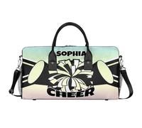 Mintoprints Sacs de sport personnalisés pour pom-pom girls Sac de sport Sac de sport Sac de voyage Sac de voyage Sac de voyage Sac de week-end, Jaune dégradé pailleté, 17.4"x8.3"x9.5", Pom-pom girl