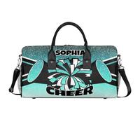 Mintoprints Sacs de sport personnalisés pour pom-pom girls Sac de sport Sac de sport Sac de voyage Sac de voyage Sac de voyage Sac de week-end, Dégradé noir et vert, 17.4"x8.3"x9.5", Pom-pom girl