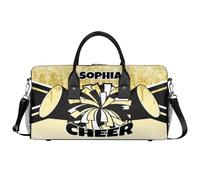 Mintoprints Sacs de sport personnalisés pour pom-pom girls Sac de sport Sac de sport Sac de voyage Sac de voyage Sac de voyage Sac de week-end, jaune clair, 17.4"x8.3"x9.5", Pom-pom girl