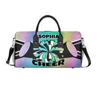 Mintoprints Sacs de sport personnalisés pour pom-pom girls Sac de sport Sac de sport Sac de voyage Sac de voyage Sac de voyage Sac de week-end, bleu, 17.4"x8.3"x9.5", Pom-pom girl