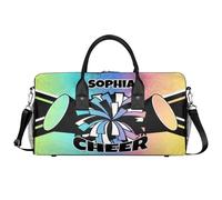 Mintoprints Sacs de sport personnalisés pour pom-pom girls Sac de sport Sac de sport Sac de voyage Sac de voyage Sac de voyage Sac de week-end, jaune, 17.4"x8.3"x9.5", Pom-pom girl