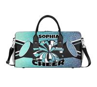 Mintoprints Sacs de sport personnalisés pour pom-pom girls Sac de sport Sac de sport Sac de voyage Sac de voyage Sac de voyage Sac de week-end, Dégradé vert bleu, 17.4"x8.3"x9.5", Pom-pom girl