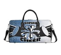 Mintoprints Sacs de sport personnalisés pour pom-pom girls Sac de sport Sac de sport Sac de voyage Sac de voyage Sac de voyage Sac de week-end, Dégradé bleu blanc, 17.4"x8.3"x9.5", Pom-pom girl