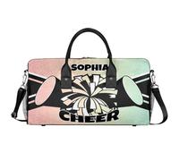 Mintoprints Sacs de sport personnalisés pour pom-pom girls Sac de sport Sac de sport Sac de voyage Sac de voyage Sac de voyage Sac de week-end, Paillettes roses dégradées, 17.4"x8.3"x9.5", Pom-pom