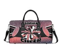 Mintoprints Sacs de sport personnalisés pour pom-pom girls Sac de sport Sac de sport Sac de voyage Sac de voyage Sac de voyage Sac de week-end, Dégradé rouge., 17.4"x8.3"x9.5", Pom-pom girl