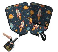 Mintoprints Space Rocket Planet Housse de protection pour raquette de pickleball avec poche et sangle de poignée Compatible avec la plupart des raquettes