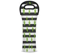 Mintoprints St Patricks Day Sac fourre-tout trèfle blanc irlandais vert 1 bouteille néoprène vin sac fourre-tout porte-bouteille de vin pour voyage, pique-nique, fête