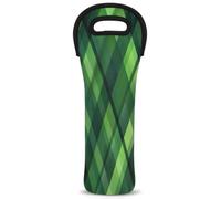 Mintoprints St Patricks Day Wine Carry Bag Green Plaid 1 Bouteille Néoprène Refroidisseur de vin Sac Sac Sac Porte-bouteille de vin pour voyage, pique-nique, fête