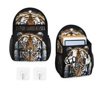 Mintoprints Tiger Sac de rangement mural à suspendre sur le thème des animaux sauvages avec poche Support mural Panier de rangement en tissu pour salle de bain, cuisine, chambre à coucher