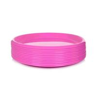 Mintra Home Lot de 12 Assiettes en Plastique Réutilisables Rondes, 25.4 cm, sans BPA, Passant au Micro-Ondes et au Lave-Vaisselle pour Fête, Cuisine, Dîner et Déjeuner (Fuchsia)