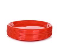 Mintra Home Lot de 12 Assiettes en Plastique Réutilisables Rondes, 25.4 cm, Sans BPA, Passant au Micro-ondes et au Lave-vaisselle pour Fête, Cuisine, Dîner et Déjeuner (Rouge)
