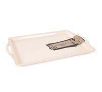 Mintra Home Plateau De Service Résistant en Plastique, Plateau Plastique Rectangulaire, Incassable, sans BPA, Convient Au Micro-Onde/Lave-vaiselle, Cuisine, Fête, Pique-Nique, 44.5x32cm, (Blanc)