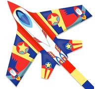 Mint's Colorful Life Cerf-volant d'avion pour enfants et adultes, facile à voler, pour garçons et filles, cerf-volant de plage pour débutants avec cordon de dragon de 300 m et long cygne