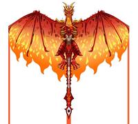 Mint's Colorful Life Cerf-Volant Dragon Rouge avec Enrouleur de 18 cm, Facile à Voler pour Les débutants, cerf-Volant de Plage pour activités de Plein air