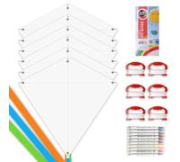 Mint's Colorful Life Concevez Vos Propres Kits de Cerfs-Volants pour Enfants, kit de cerf-Volant Blanc Vierge à Faire soi-même, pour décorer, Peindre et colorier Leur Propre création