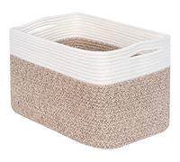 MINTWOOD Design Panier de rangement pour étagères, salle de jeux et salle de classe, panier à livres, cube de rangement décoratif, organiseur de placard tissé, panier de chambre d'enfant, marron clair