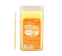 Minty -dents - Nettoyant à deux pointes pour soins | Poils aromatisés avec texture douce et lot de 100 pièces pour hôtel, restaurant, camping, banquet, hygiène, élimination des taches dentaires