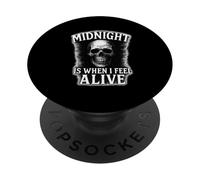 Minuit, C'est Quand Je me Sens Vivante pour Les Fans d'horreur PopSockets PopGrip Adhésif