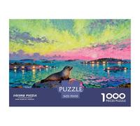 Minuit de la Nuit de mi-été dans l'archipel suédois Puzzle en Bois Imperméable Puzzles De 1000 Pièces pour Adultes Impossible Jeux De Stimulants