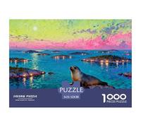 Minuit de la Nuit de mi-été dans l'archipel suédois Puzzle en Bois Imperméable Puzzles De 1000 Pièces pour Adultes Cadeaux Amusant Jeux Éducatifs