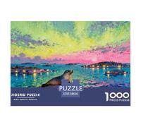 Minuit de la Nuit de mi-été dans l'archipel suédois Puzzle en Bois Imperméable Puzzles De 1000 Pièces pour Adultes Cadeaux Impossible De Décoration pour La Maison