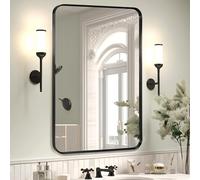 Minuover Miroir Mural rectangulaire pour Salle de Bain, Cadre en Acier Inoxydable, Suspension Verticale et Horizontale, idéal pour Salle de Bain, Chambre à Coucher, Salon - 50,8 x 76,2 cm