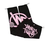 Minus Two Pantalon cargo unisexe Y2K droit Street Pocket Taille haute Imprimé Hip Hop Cargo Pantalon de jogging Y2K Jeans Baggy Hip-Hop Cargo Pantalon Harajuku Denim noir imprimé Pantalon de loisirs