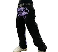 Minus-Two Y2K Y2K Pantalon cargo Y2K pour homme - Jean baggy unisexe - Harajuku Denim Pantalon droit avec jambes larges - Pantalon cargo Hip Hop - Pantalon de jogging cargo Y2k Jeans Baggy, 1, L