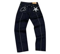 Minus Twos Cargo Baggy Jeans Hommes, Jean Baggy Y2k Style Hip-Hop Combat Streewear Vintage Lâche Pantalon Homme Jeans Décontracté De Loisirs Parfait pour L'école Les Courses De Rue