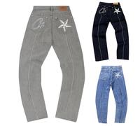 Minus Twos Cargo Baggy Jeans Hommes, Jean Baggy Y2k Style Hip-Hop Combat Streewear Vintage Lâche Pantalon Homme Jeans Décontracté De Loisirs Parfait pour L'école Les Courses De Rue